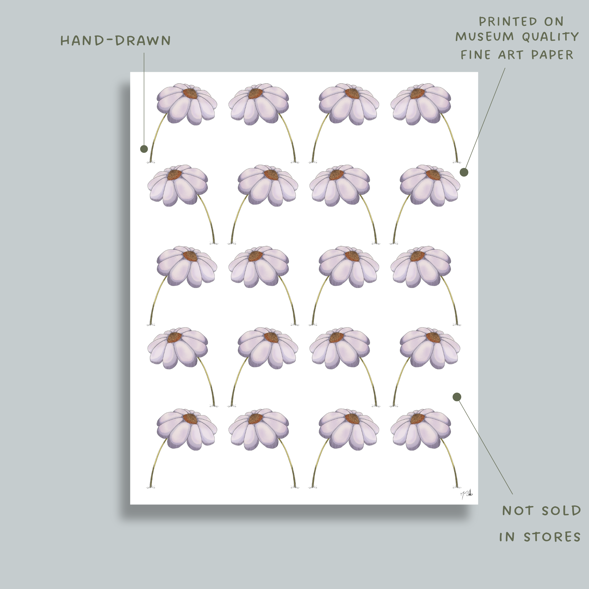 Grub Flower Pattern Art Print