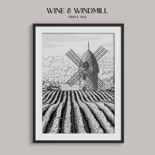 Wine & Windmill | Print 002